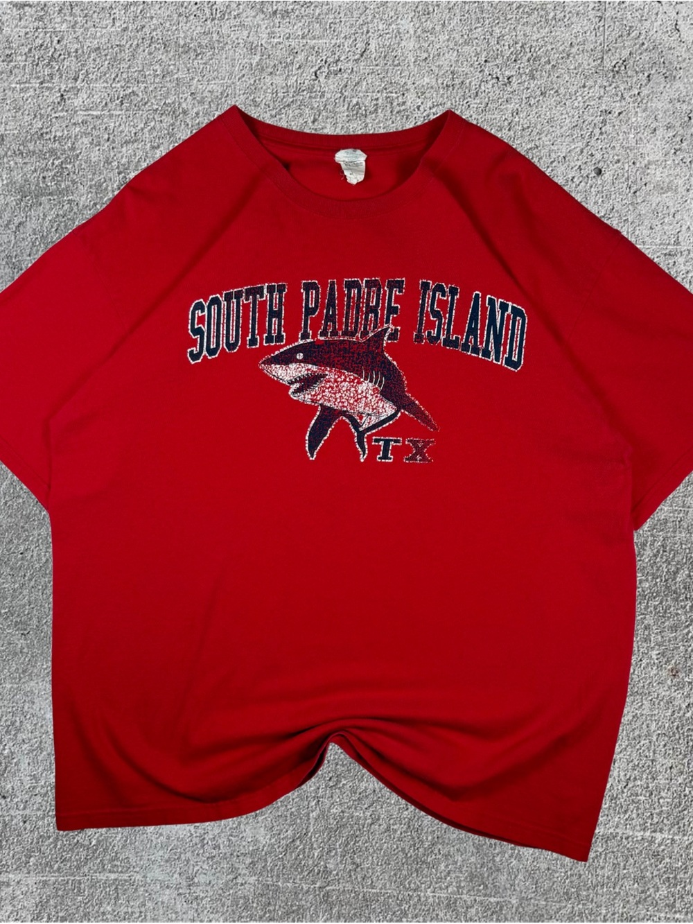 Men’s South Padre Island Red Shark T-Shirt Size XL